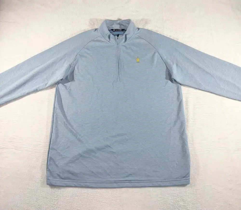 TravisMathew Blue Quarter-Zip ‘Club at Savannah Harbor’ Logo Pullover, XL
